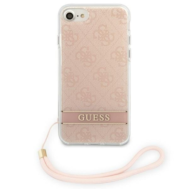 Iphone 7 / 8 / SE 2020 / SE 2022 Dėklas Guess Print Strap GUOHCIH4STP Rožinis 5