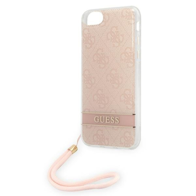 Iphone 7 / 8 / SE 2020 / SE 2022 Dėklas Guess Print Strap GUOHCIH4STP Rožinis 8