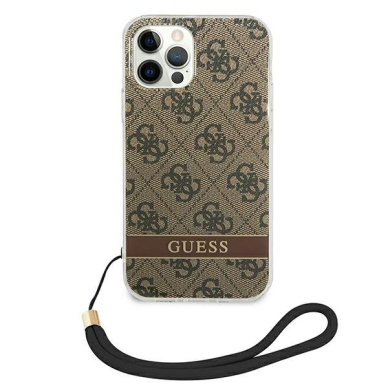 Dėklas Guess Print Strap GUOHCP12MH4STW iPhone 12/12 Pro Rudas 2