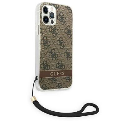 Dėklas Guess Print Strap GUOHCP12MH4STW iPhone 12/12 Pro Rudas 3