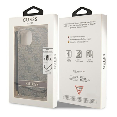 Dėklas Guess Print Strap GUOHCP12MH4STW iPhone 12/12 Pro Rudas 7