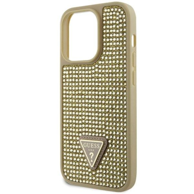 Dėklas Guess Rhinestone Triangle GUHCP14LHDGTPD iPhone 14 Pro Auksinis 5