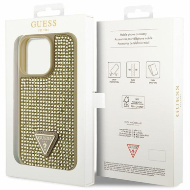 Dėklas Guess Rhinestone Triangle GUHCP14LHDGTPD iPhone 14 Pro Auksinis 7