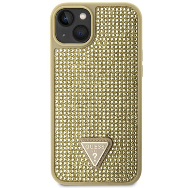 Dėklas Guess Rhinestone Triangle GUHCP14MHDGTPD iPhone 14 Plus Auksinis 2