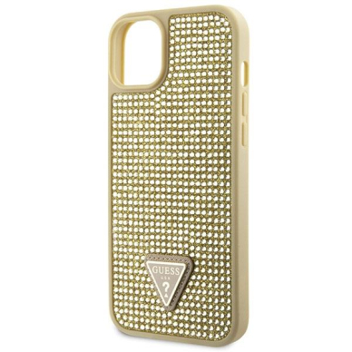 Dėklas Guess Rhinestone Triangle GUHCP14MHDGTPD iPhone 14 Plus Auksinis 5