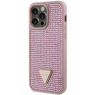 Dėklas Guess Rhinestone Triangle GUHCP14XHDGTPP iPhone 14 Pro Max Rožinis 1