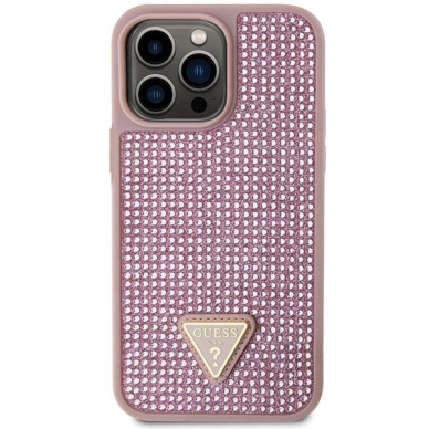 Dėklas Guess Rhinestone Triangle GUHCP14XHDGTPP iPhone 14 Pro Max Rožinis 2