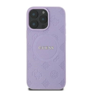 Dėklas Guess Saffiano Peony Classic Logo MagSafe iPhone 16 Pro  - Violetinis 2