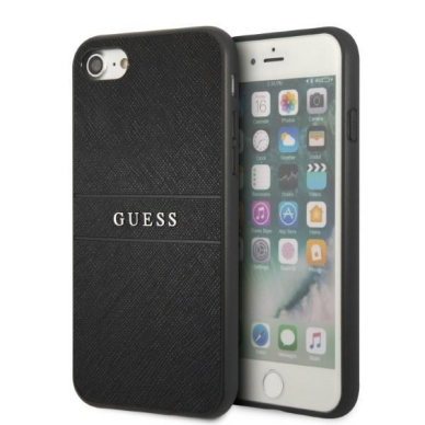 Iphone 7 / 8 / SE 2020 / SE 2022 Dėklas Guess Saffiano Strap GUHCIPSASBBK Juodas