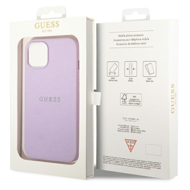 Dėklas Guess Saffiano Strap GUHCP14MPSASBPU iPhone 14 Plus Purpurinis 4