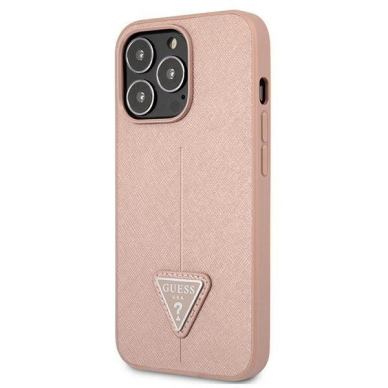 Dėklas Guess SaffianoTriangle Logo GUHCP13LPSATLP iPhone 13 Pro Rožinis 1