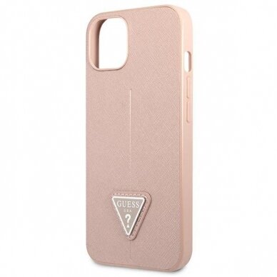 Dėklas Guess SaffianoTriangle Logo GUHCP13SPSATLP iPhone 13 mini Rožinis 5