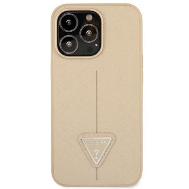 Dėklas Guess SaffianoTriangle Logo GUHCP14XPSATLE iPhone 14 Pro Max Smėlinis 2