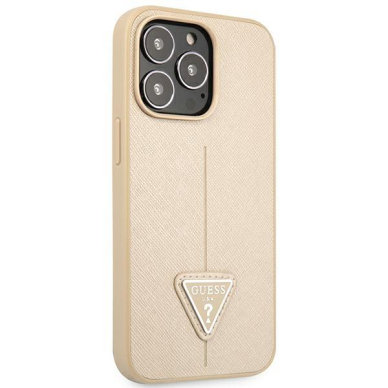 Dėklas Guess SaffianoTriangle Logo GUHCP14XPSATLE iPhone 14 Pro Max Smėlinis 3