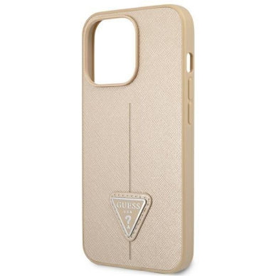 Dėklas Guess SaffianoTriangle Logo GUHCP14XPSATLE iPhone 14 Pro Max Smėlinis 5