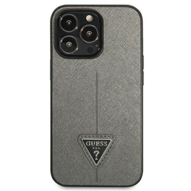 Dėklas Guess SaffianoTriangle Logo GUHCP14XPSATLG iPhone 14 Pro Max Sidabrinis 2