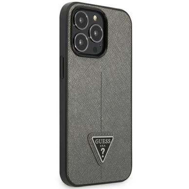 Dėklas Guess SaffianoTriangle Logo GUHCP14XPSATLG iPhone 14 Pro Max Sidabrinis 3