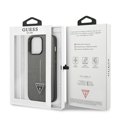 Dėklas Guess SaffianoTriangle Logo GUHCP14XPSATLG iPhone 14 Pro Max Sidabrinis 7