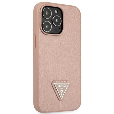 Dėklas Guess SaffianoTriangle Logo GUHCP14XPSATLP iPhone 14 Pro Max Rožinis 3