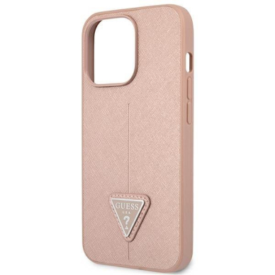 Dėklas Guess SaffianoTriangle Logo GUHCP14XPSATLP iPhone 14 Pro Max Rožinis 5