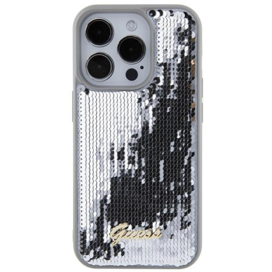 Dėklas Guess Sequin Script Metal   iPhone 15 Pro Max - Pilkas 2