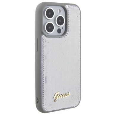 Dėklas Guess Sequin Script Metal   iPhone 15 Pro Max - Pilkas 3