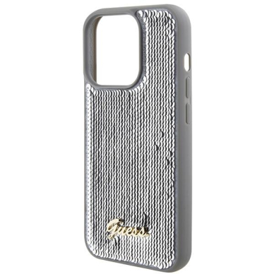 Dėklas Guess Sequin Script Metal   iPhone 15 Pro Max - Pilkas 5