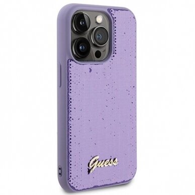 Dėklas Guess Sequin Script Metal   iPhone 15 Pro - Violetinis 3