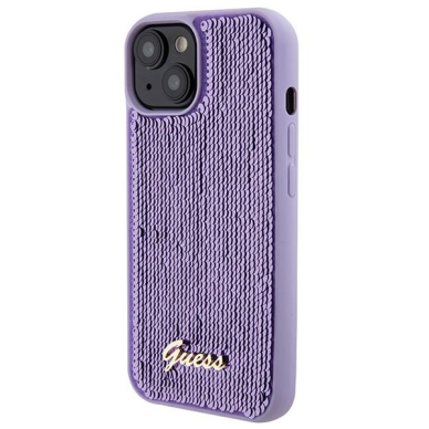 Dėklas Guess Sequin Script Metal   iPhone 15 - Violetinis 1