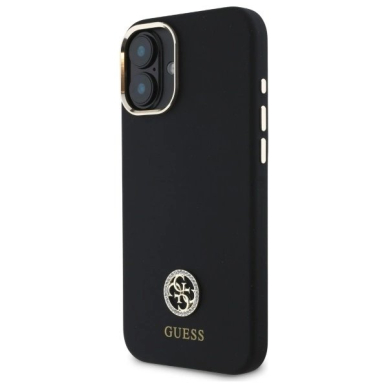 Dėklas Guess Silicone Logo Strass 4G  iPhone 16 - Juodas 1