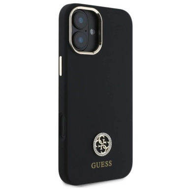 Dėklas Guess Silicone Logo Strass 4G  iPhone 16 - Juodas 3