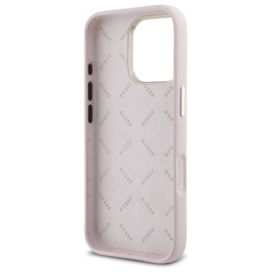 Dėklas Guess Silicone Logo Strass 4G  iPhone 16 Pro Max - light Rožinis 6