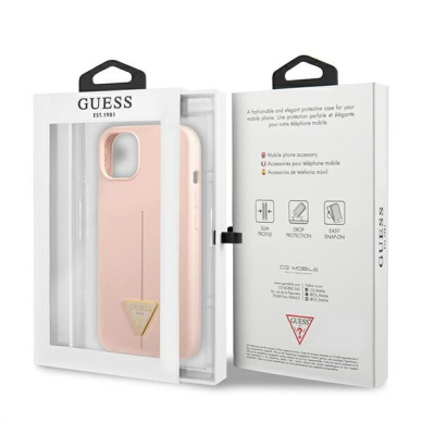 Iphone 13 Dėklas Guess Silicone Triangle GUHCP13MSLTGP  Rožinis 7