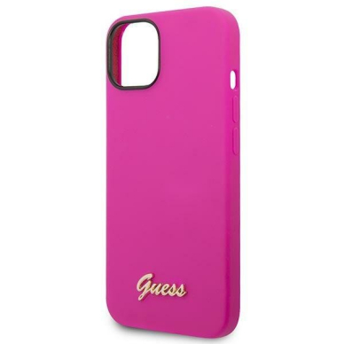 Dėklas Guess Silicone Vintage Gold Logo GUHCP14SSLSMF iPhone 14 Rožinis 5