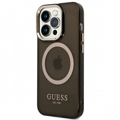 Dėklas Guess Translucent MagSafe GUHMP14XHTCMK iPhone 14 Pro Max Juodas 1