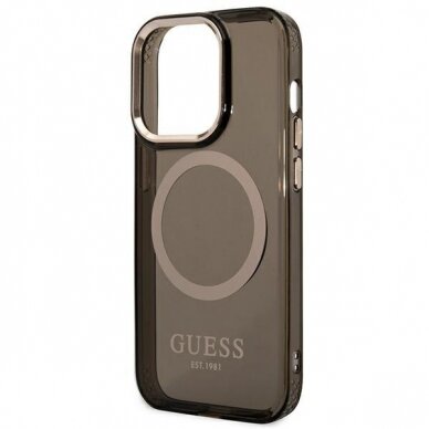 Dėklas Guess Translucent MagSafe GUHMP14XHTCMK iPhone 14 Pro Max Juodas 5