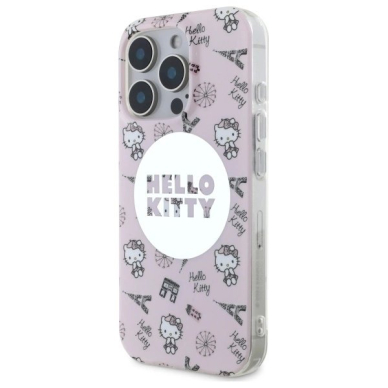 Dėklas Hello Kitty IML All Over Paris Magsafe  iPhone 16 Pro Max - Pink 1