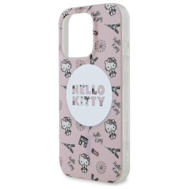 Dėklas Hello Kitty IML All Over Paris Magsafe iPhone 16 Pro  - Pink 5