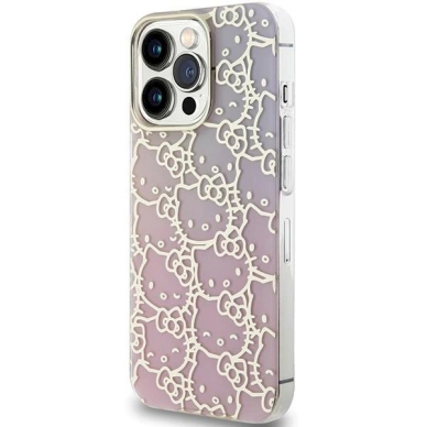 Dėklas Hello Kitty IML Gradient Electrop Crowded Kitty Head iPhone 14 Pro Max - rožinis 1