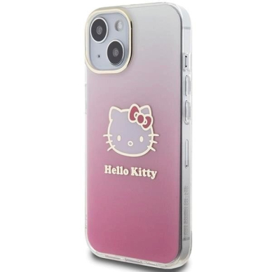 Dėklas Hello Kitty IML Gradient Electrop Kitty Head iPhone 15 - rožinis 1