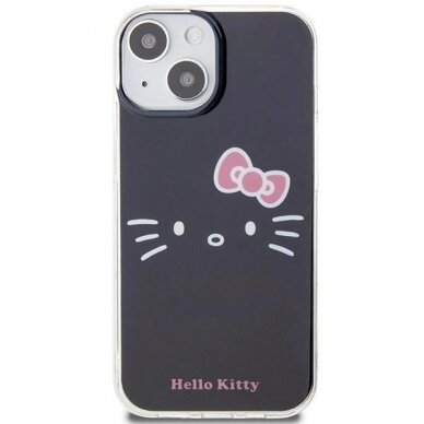 Dėklas Hello Kitty IML Kitty Face iPhone 15 - Juodas 2