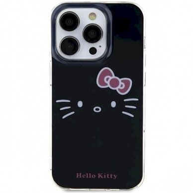 Dėklas Hello Kitty IML Kitty Face iPhone 15 Pro - Juodas 2