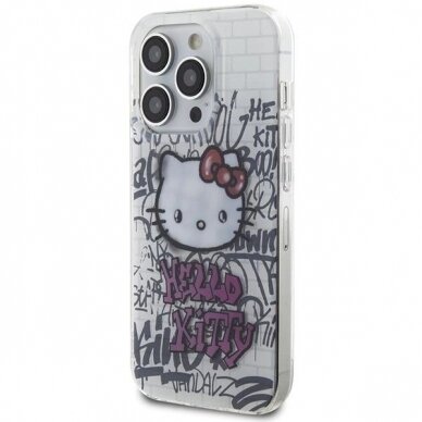 Dėklas Hello Kitty IML Kitty On Bricks Graffiti iPhone 14 Pro Max - Baltas 1