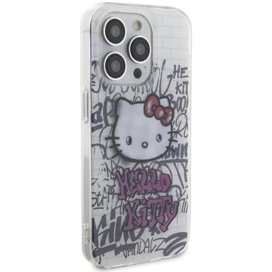 Dėklas Hello Kitty IML Kitty On Bricks Graffiti iPhone 15 Pro Max - Baltas 3