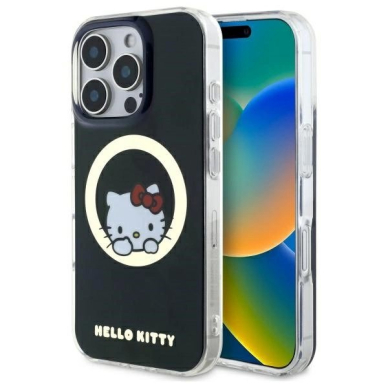 Dėklas Hello Kitty IML Sweet Kitty Magsafe iPhone 16 Pro  - Juodas