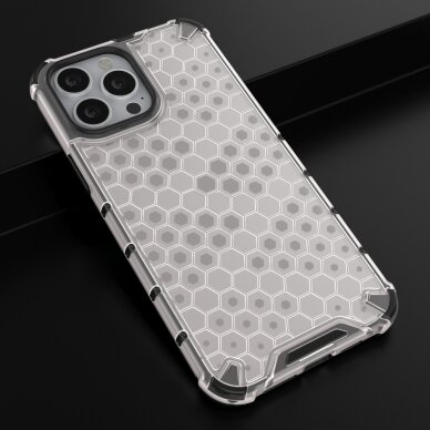 Dėklas Honeycomb Case armor cover with TPU Bumper iPhone 13 Pro Max Permatomas 13