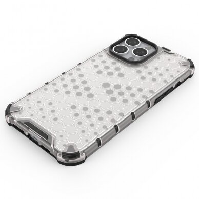 Dėklas Honeycomb Case armor cover with TPU Bumper iPhone 13 Pro Max Permatomas 4