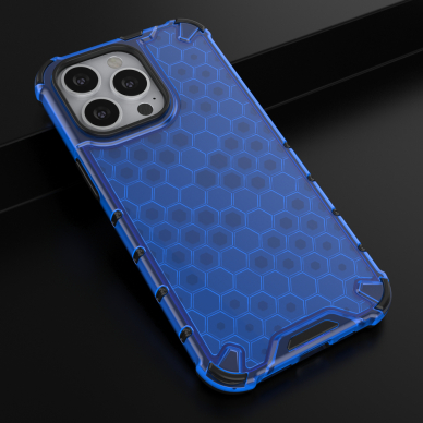 Dėklas Honeycomb Case armor cover with TPU Bumper iPhone 13 Pro Mėlynas 13