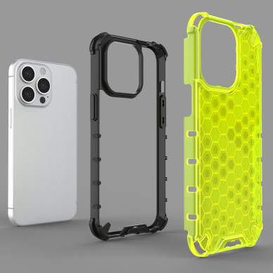 Dėklas Honeycomb Case armor cover with TPU Bumper iPhone 13 Pro Mėlynas 5