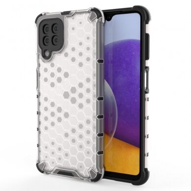 Dėklas Honeycomb Case armor cover with TPU Bumper Samsung Galaxy A22 4G Skaidrus